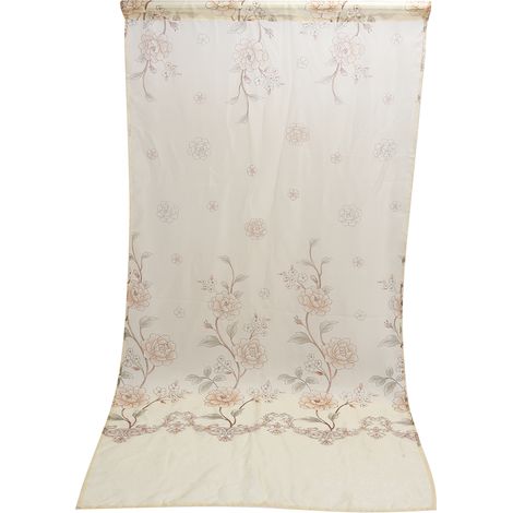 Rideau en tulle imprimé pivoine 200x100cm pour salon, chambre, entrée, cuisine (1/5)