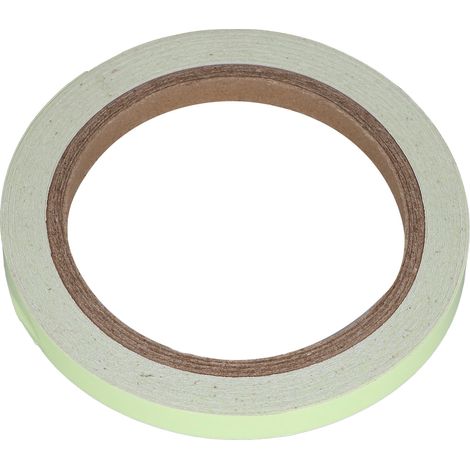 Ruban fluorescent phosphorescent de 10 m de long, rechargeable sous lumière UV, pour murs lisses et escaliers. Largeur : 20 mm (0,79 po). Couleur : vert. (1/5)