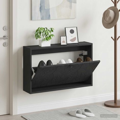 vidaXL Wall-Mounted Shoe Cabinet DELFT 71 x 17 x 43 cm Engineered Wood (1/5)