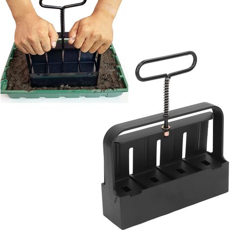 Générateur de semis portatif, moule à blocs de terre à double rangée, bac de rétention de terre, outil de jardinage (1/5)