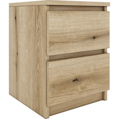 ASTER - Table de chevet style scandinave- 30x30x40 cm - Chevet 2 tiroirs - Meuble de chambre (1/5)