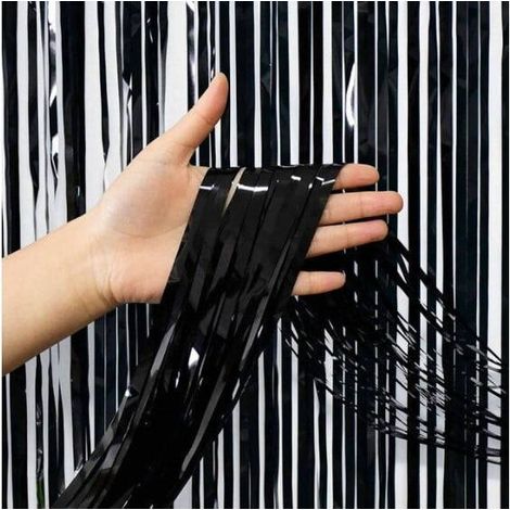 Tenda decorativa, nera, 100 cm x 200 cm (1/5)