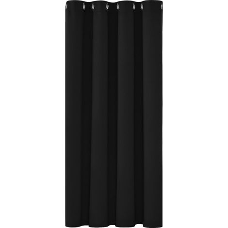 Rideaux occultants à œillets, noirs, panneau de rideau avec œillets pour chambre, Halloween, prêts à poser, 132 x 138 cm (L x H), 1 pièce