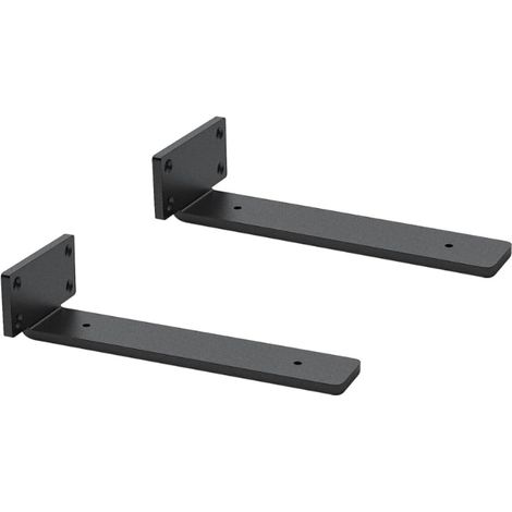 Soporte de pared en forma de L de alta resistencia para estanterías de bricolaje, 20 cm, 2 unidades (negro) (1/5)