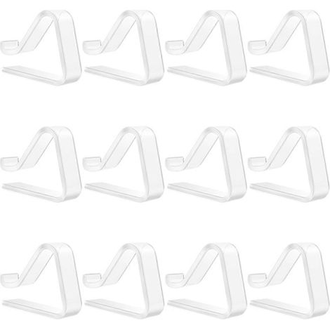 Lot de 12 pinces à nappe transparentes, pinces à nappe, coupe-vent B (1/5)
