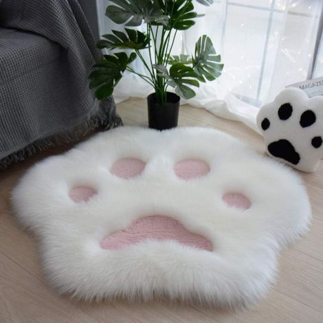 Alfombra suave y afelpada con estampado de huellas de gato para el hogar, sofá, mesa de centro, dormitorio, alfombra (1/4)