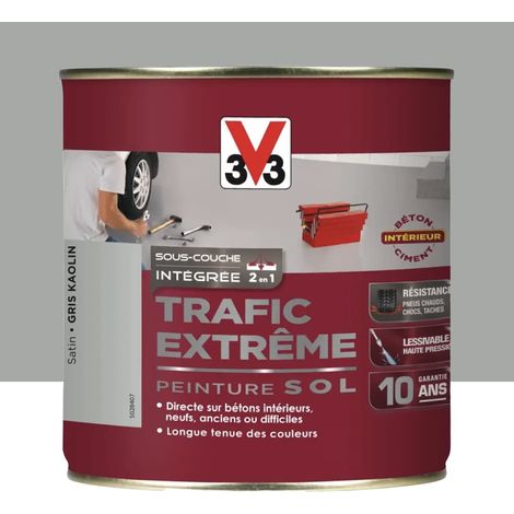 Peinture Sol Résine V33 Trafic Extrême Gris kaolin 0,5 L (1/2)