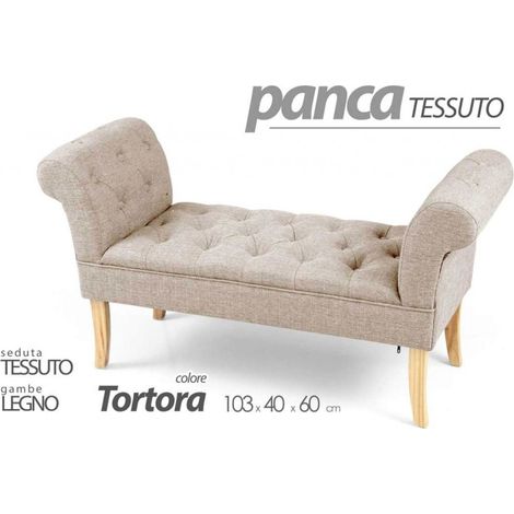 Banco de estilo shabby con alfombras de color topo cm 103 x 40 x 60 h