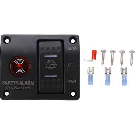 Pannello di controllo per pompa di sentina, comando a distanza, dispositivo di segnalazione di sicurezza, per navi e yacht, materiale ABS (12V CC).