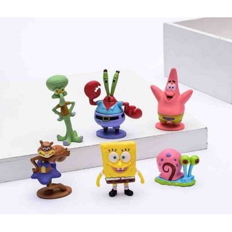 Décoration Aquarium - Bob L Éponge - Résine Écologique - Pour Aquarium Terrarium - Lot De 6 (1/5)