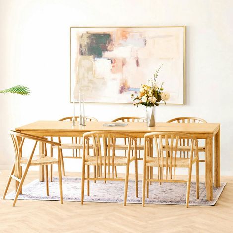 Table à manger extensible en chêne naturel 220/270/320 cm KALKIE (1/5)