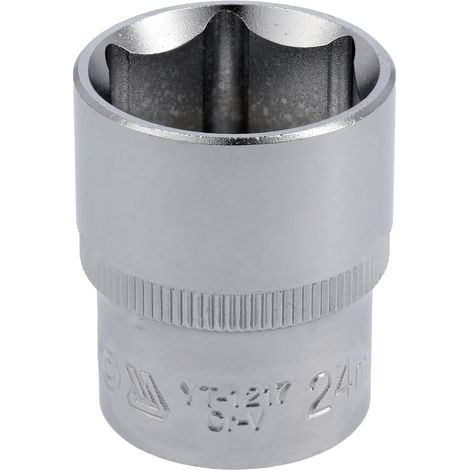 Kurze 24 mm Sechskant-Stecknuss 1/2" CrV (1/2)