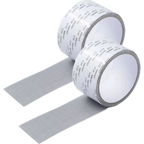 Ruban Reparation Moustiquaire - Fibre De Verre - 2 m x 5 cm - Gris - 2 Pièces (1/5)