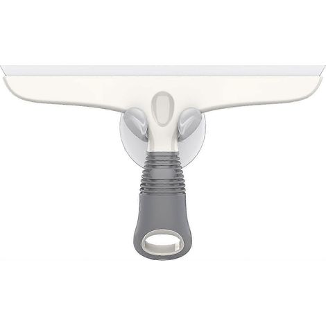 Raclette multi-usages pour fenêtres, vitres, portes de douche, voitures, nettoyeur de vitres robuste, ventouse incluse, 25 cm, blanche (1/4)