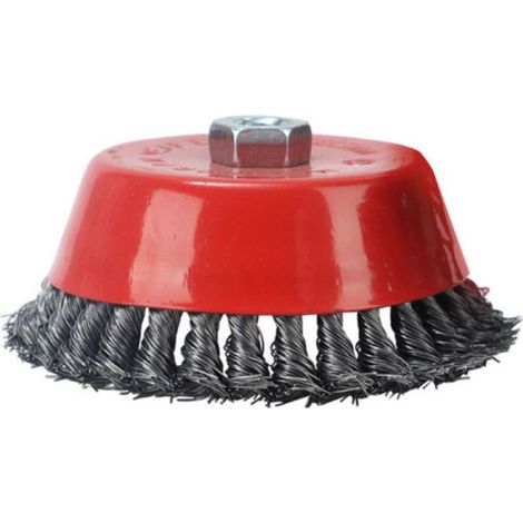 Brosse de nettoyage métallique, 4pcs brosse à treillis métallique M14 torsadé 75 mm pour meuleuse d'angle brosse coupe, dér (1/5)