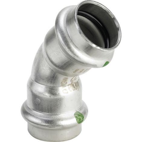 Viega Bogen 45 Grad mit SC Sanpress Inox 2326 in 42mm Edelstahl (1/3)