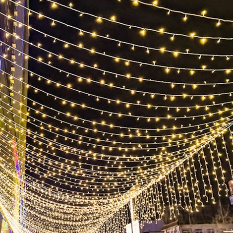 SWANEW 100M 500 Luci a stringa bianco caldo 8 modalità di illuminazione Party Garden Decorazione per esterni per interni Luci di Natale IP44