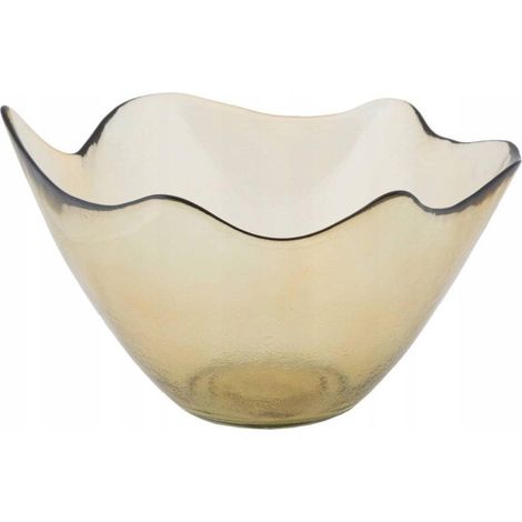 Ferretti Dekorationsschale aus recyceltem Glas in Gelb 30 cm