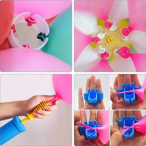 Kit de support d'arche de ballons, sac à eau, base hexagonale, tuyau en acier, tige en fibre de verre en 15 sections, pompe, anneau, boucle, clip fleur de prunier, noueur, colle à points