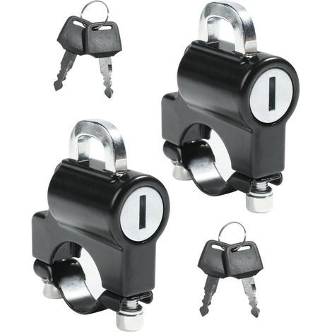 Antivol pour casque de moto avec cadenas, compatible guidon 22mm-28mm (1/5)