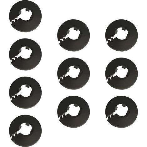 10 Rosettes, Heating Pipe, Diameter 17 mm, PP Plastic, Black, Radiator (1/5)