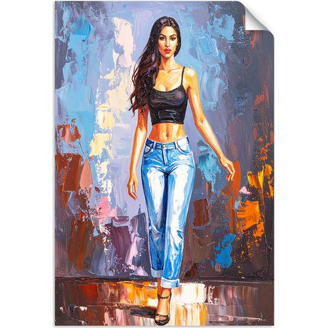 Selbstklebendes Poster – Wandsticker Frau in Jeans 20x30 cm (1/3)