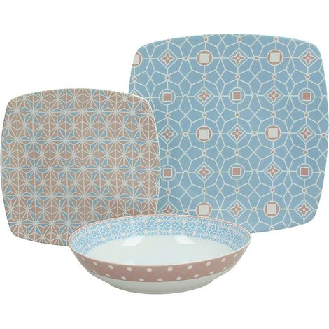 Set tavola 18 pezzi in porcellana colorata Tognana
