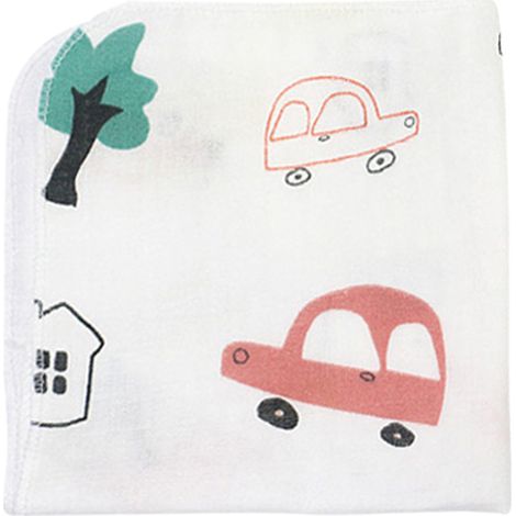 4 pièces Serviette carrée en coton, 30 x 30 cm, double épaisseur, imprimée, pour visage, lait et salive, usage bébé et enfant (1/5)
