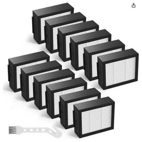 Filtres pour aspirateurs robots - Filtres HEPA de remplacement - pour aspirateurs robots iRobot i7, i7+, E5 et E6 - Ensemble de 12 pièces (1/4)