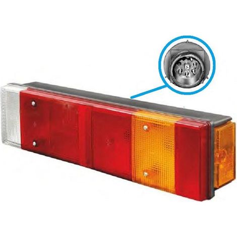Luz de freno trasera derecha MAN G L M F 90/ 2000 81252256033 con conector redondo tipo MAN