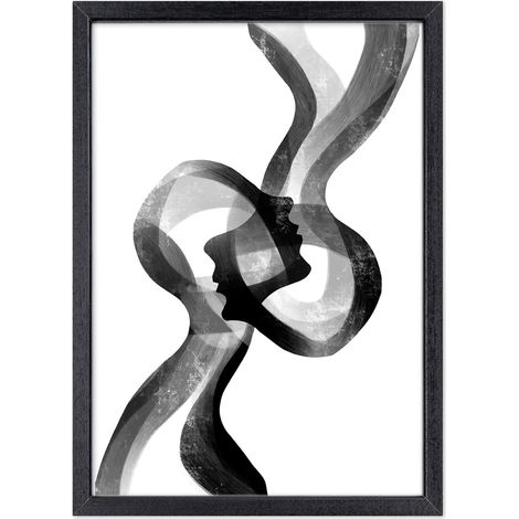 Lupia - Quadro Moderno in legno mdf con Cornice OPTICAL in Legno Sottile Nera LINKED SOULS 52x72 cm, Poster con Frasi motivazionali, decorazione arredo Casa, Ufficio, Regalo, Pronto da Appendere (1/4)