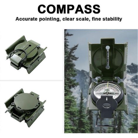 Multifunktionaler Outdoor-Kompass für Camping, Wandern, Faltkompass, Navigationsinstrument für Überlebensreisen, Geologie