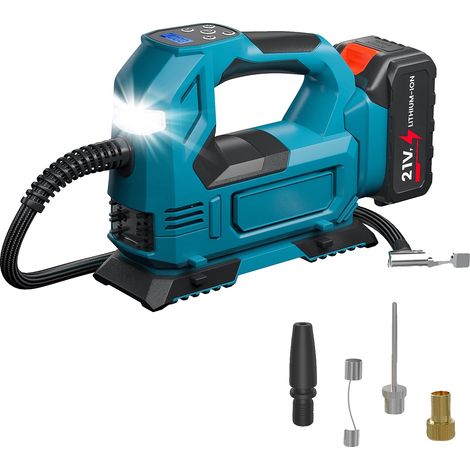 Bomba de aire eléctrica inalámbrica, presión máxima de 130 PSI, baterías recargables, batería no incluida. (1/2)