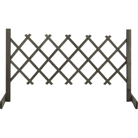 Garten-Rankzaun Grau 120x60 cm Massivholz Tanne