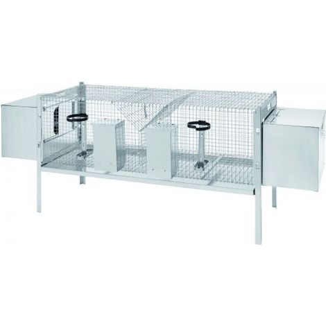 GABBIA DOPPIA PER CONIGLI CON FONDO A RETE cm. 120x50x65 h