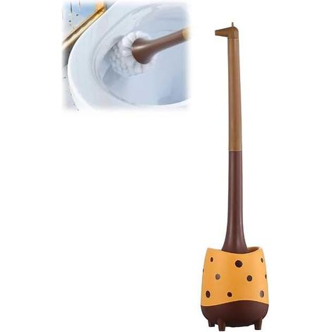 Ensemble brosse et support de toilette mignon, brosse de toilette à long manche girafe, brosse et support de toilette décoratifs modernes-AquaForge (1/5)