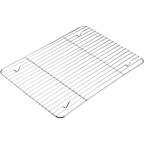Grille de refroidissement, grille en fil de fer, grille en acier inoxydable, égouttoir de cuisine, ustensiles de pâtisserie-39.00X28.50X2.00CM-Silver (1/3)