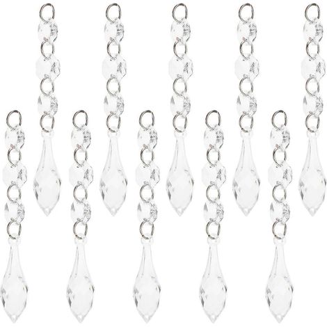10 pièces/sachet de perles acryliques en chaîne pour lustre, guirlande lumineuse suspendue, décoration de mariage (1/4)