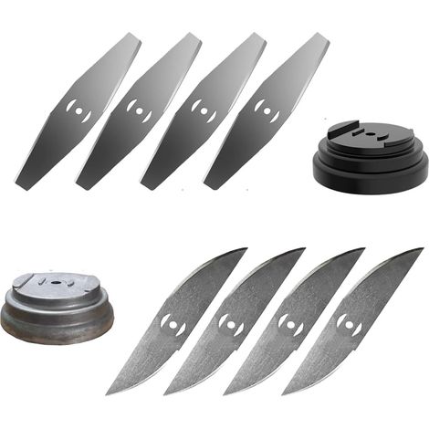 Lame de Tondeuse à Gazon, Lame en métal, Lame de débroussailleuse, Lame de Rechange sans Fil, Tondeuse de Jardin, Seulement 8 Lames incluses, avec Base en Lame, pour Accessoires de Jardin (1/5)