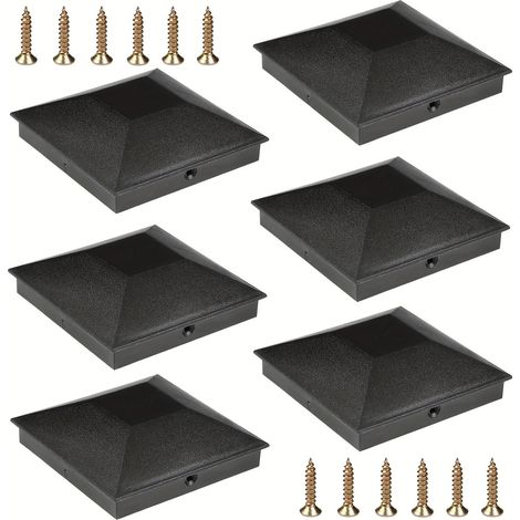 4X4(3.5poucex3.5pouce)Capuchon de clôture en boisPPPlastique imperméable et résistant aux UV,Colonne de soutènement (1/5)
