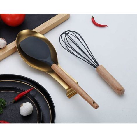 Repose-Cuillère - Acier Inoxydable - Pour Cuisinière Et Ustensiles De Cuisine - 2 Pièces - 24 cm (1/5)