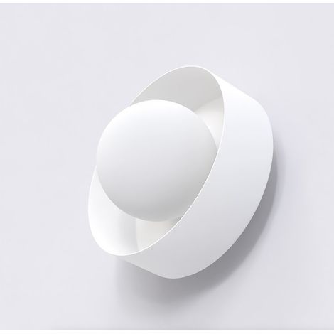 Lampada a parete Lulu in acciaio bianco opaco