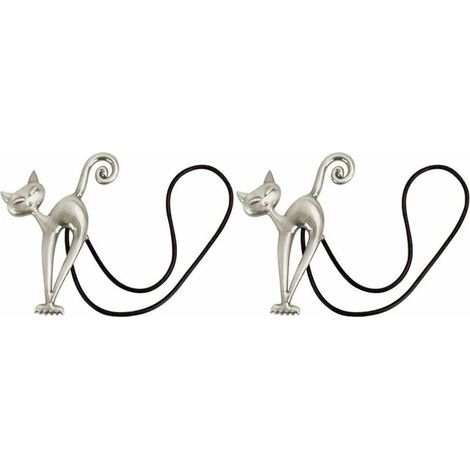 2-Piece Magnetic Curtain Tiebacks, Magnetic Curtain Clips, Beautiful Cat Pattern Curtain Clips, Curtain Accessories for Home, Living Room, Bedroom, Office (1/5)