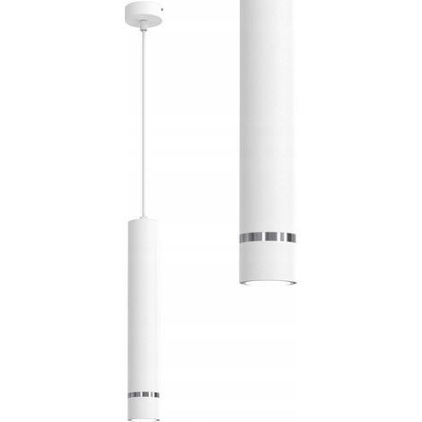 Lampada a sospensione in tubo Gu10, sbalzo cromo bianco (1/5)