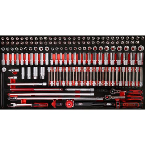 KS Tools 3/8 Steckschlüssel-Satz in Schaumstoffeinlage, 165-tlg. (1/3)
