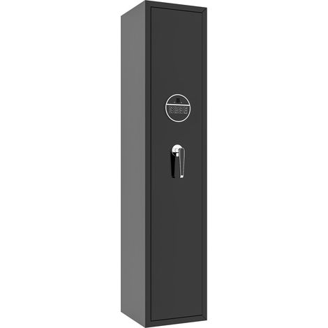 Armoire forte pour 5 armes longues avec verrouillage numérique et alarme, coffre fort en acier, 138 x 30 x 30 cm (1/5)
