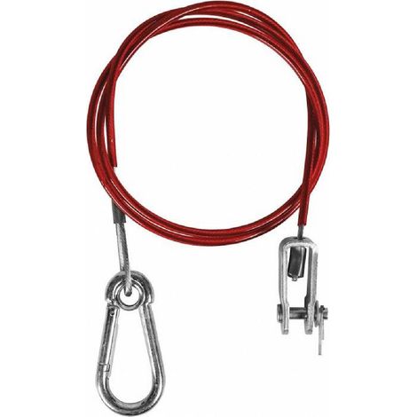 Câble de sécurité 1m pour remorque – Mousqueton et attache – Câble de rupture gainé pour sécurité attelage – Spot-Light