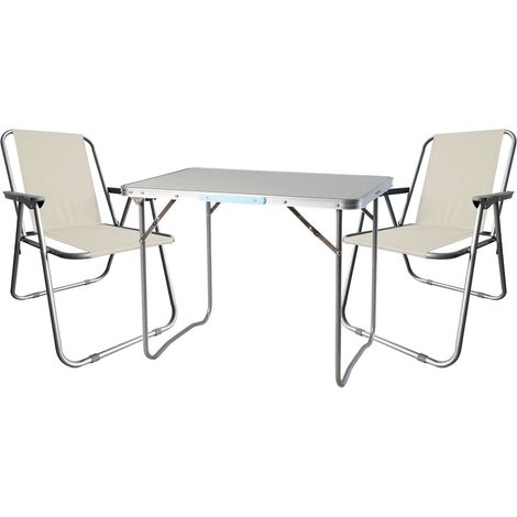 3-teiliges Campingmöbel Set 70x50xH59cm-MMC330870+2xMMCS1002-Beige (1/4)