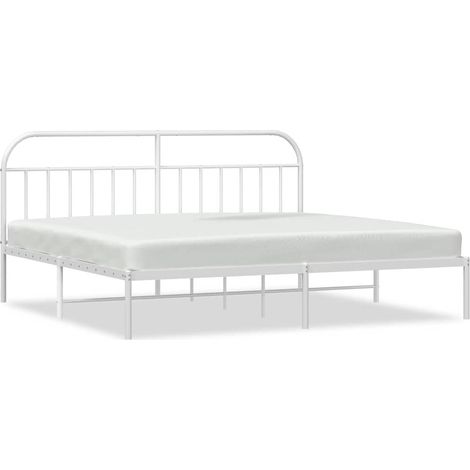 Maison Exclusive - Giroletto con Testiera Metallo Bianco 193x203 cm