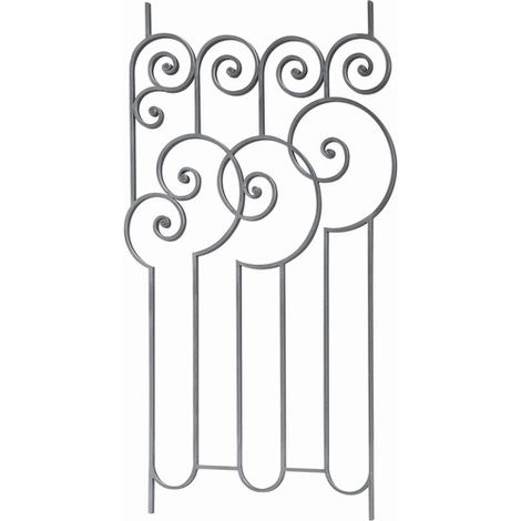 Panneau art déco, voluptueux - Hauteur 1000mm Largeur 580mm section en plat 14x8mm - Acier - À souder - DECO FER FORGE